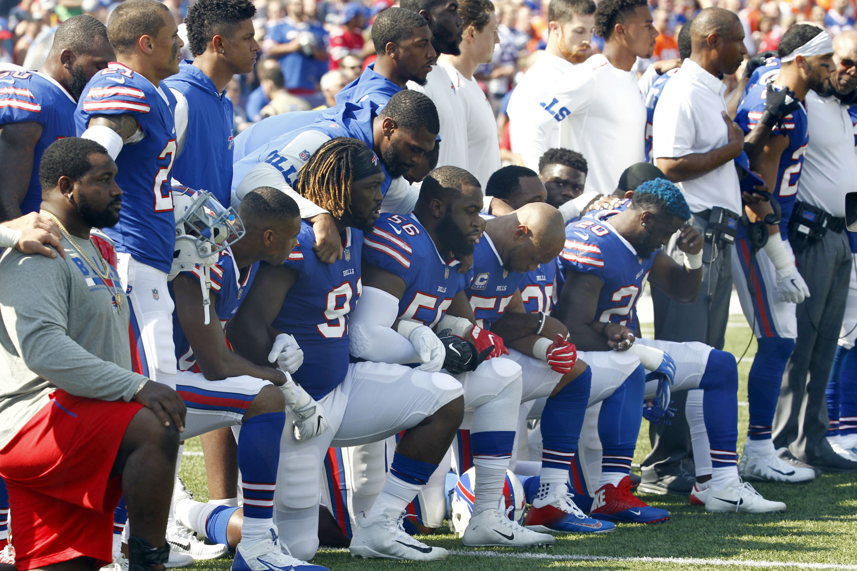 A breakdown of players who protested, by game